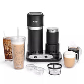 Mr. Coffee 4-in-1 latte iced hot maker front view highlights compact design for quick coffee sessions.