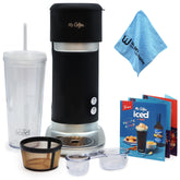 Mr. Coffee iced and hot coffee maker brews hot over ice for refreshing cold beverages.