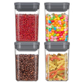 MR.SIGA four-pack airtight containers in gray for pantry organization