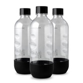 MRX Solutions 1L bottle front view in black, sturdy for SodaStream use