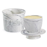 MSJGA butter crock with water lid keeps butter fresh at room temperature.