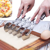 MTOMDY 5-wheel dough cutter side view demonstrates precise, versatile dough cutting.