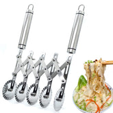 MTOMDY 5-wheel pastry cutter with adjustable wheels for even cuts.