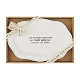 Mud Pie Memories Platter shows a scalloped edge, ideal for elegant appetizers.