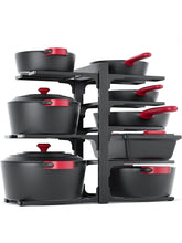 MUDEELA 8-tier organizer front view with accessible pots and stable storage.