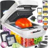 Mueller Pro Chopper top view reveals compact 10-in-1 design for quick prep