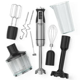 MuellerLiving immersion blender full set shown for versatile blending and whipping.