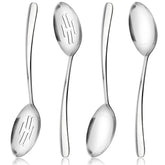 MUJINON 10.3-inch large serving spoons set, ideal for buffet presentation and portions.