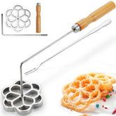 MUMSUNG bunuelos mold with handle forms crispy 4-inch rosettes.