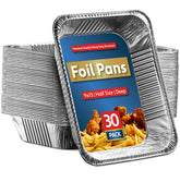 Munfix 30-pack aluminum deep half-size pans for easy serving and quick cleanup.