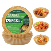MUOOMU air fryer liner box packaging for quick cooking prep and easy restocking.