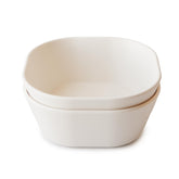 Mushie Square Dinnerware Bowls Ivory 2pk for easy, child-friendly mealtimes.