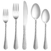 MUTNITT hammered silverware set dinner forks — sturdy daily use with balanced, comfortable handles.