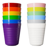 Muulaii colorful 12-pack cups showcase vibrant hues for easy kid identification.