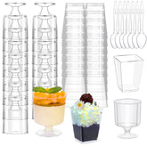 mwellewm 5oz square dessert cups in crystal-clear plastic for parties