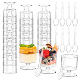 mwellewm dessert cups 5oz clear pack ideal for elegant party servings