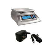 My Weigh KD-8000 digital scale front view with protective cover for clean weighing.