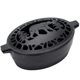 MYFIREPLACEDIRECT wood stove steamer with bear-pattern lid for easy water refills