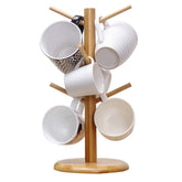 MyLifeUNIT mug holder tree yellow front view showing six mugs organized.