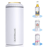 MYTHQUATE 3-in-1 slim can cooler holds a 12oz can securely and keeps it cold.