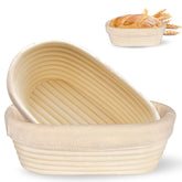 MZUOTU Banneton oval bread proofing basket set of two for even fermentation and crust.