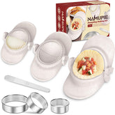 NAMUPIE dumpling kit complete set on kitchen counter, ready for cooking.