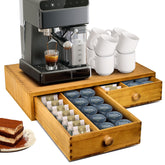 NANXITU K Cup storage wood drawer, top view, compact pod organization for easy morning access.