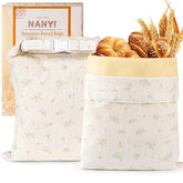 NANYI beeswax bread bag Azure Petals close-up keeps sourdough fresh.