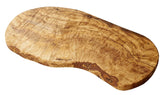 Naturally Med olive wood cutting board, top view, ideal surface for precise chopping.