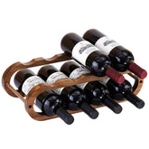 Navtcow wine rack acacia wood two-tier display for organized bottles