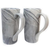 NBABSR 20oz grey marble mug, front view for bold coffee.