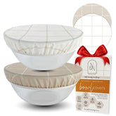 Nectar & Nest beeswax bowl cover over a mixing bowl for even bread proofing