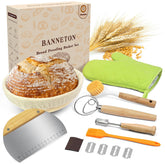 Neddie bread proofing baskets set in round form for even dough fermentation.