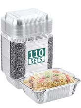 NEEBAKE 110-pack aluminum pans with dome lids for meal prep and easy serving