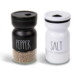 Neodaco salt and pepper shakers in teal glass offer rustic charm and easy seasoning.