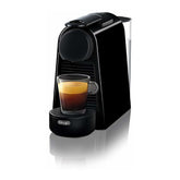 Nespresso Essenza Mini front view in black, ideal for compact kitchens.