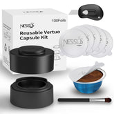 NESSUS Vertuo reusable kit holder shown for easy refilling and pod alignment.