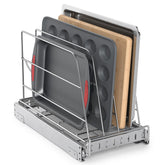 NestSprout pull-out organizer front view showing easy-access bakeware storage