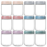 NETANY 12-pack 16oz glass jars with airtight lids for leak-proof storage and easy transport.