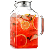 NETANY 1 gallon square pitcher with lid and spout for easy serving