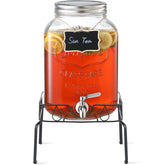 NETANY 2-gallon glass dispenser on a stand, a stylish centerpiece for events.
