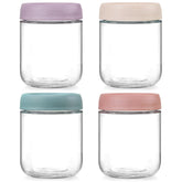NETANY 16oz glass jars with airtight lids keep snacks fresh and portable.