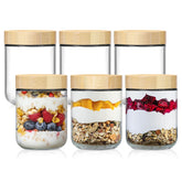 NETANY 6-pack glass jars with airtight lids keep ingredients fresh during travel.