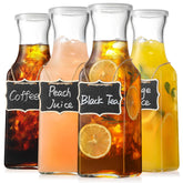 NETANY square glass carafes with lids, 1L capacity, ideal for fridge storage and pouring