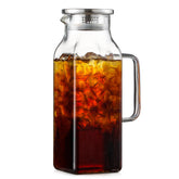 NETANY square pitcher with wide mouth for easy filling and cleaning.