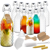 Nevlers 17 oz dotted swing top bottle with pour focus for smooth servings