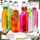 Nevlers 33 oz dotted glass bottle with swing-top for airtight storage.