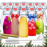 Nevlers 8.5 oz teardrop swing-top bottle pour for easy, mess-free beverages.