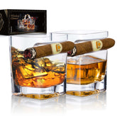 NEW PACIFIC YOUYAH cigar whiskey glasses with indented cigar rest for stable use