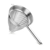 New Star Foodservice 38057 bouillon strainer with 10-inch stainless mesh for smooth stocks.